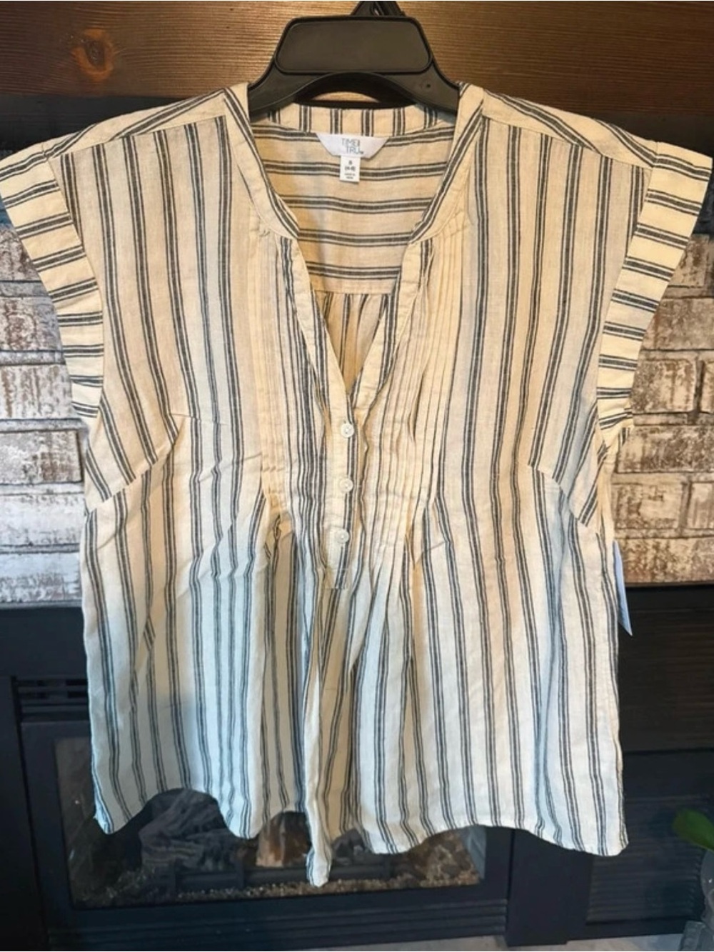 Cream Tunic with Black Stripes